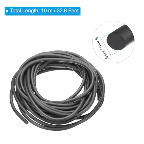 PATIKIL 5/16 Inch x 32.8 Feet Backer Rod, Hard Solid Nitrile Rubber Rope Caulk Crack Gaps Joint Filler Weather Stripping for Home Construction, Industrial Equipment Gasket DIY，Black