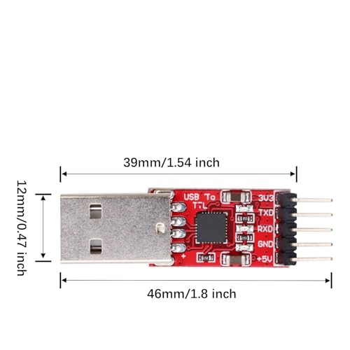 2pcs CP2102 HW-598 USB to TTL Serial Converter Modules | UART USB to TTL Adapter Converter Compatible with 3.3V and 5V Jumpers, PRGMR with DuPont Cables