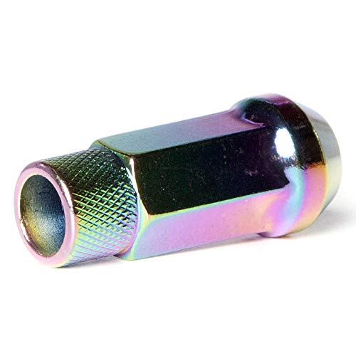 Circuit Performance Forged Steel Extended Open End Hex Lug Nut for Aftermarket Wheels: 12x1.25 Neo Chrome - 20 Piece Set + Tool
