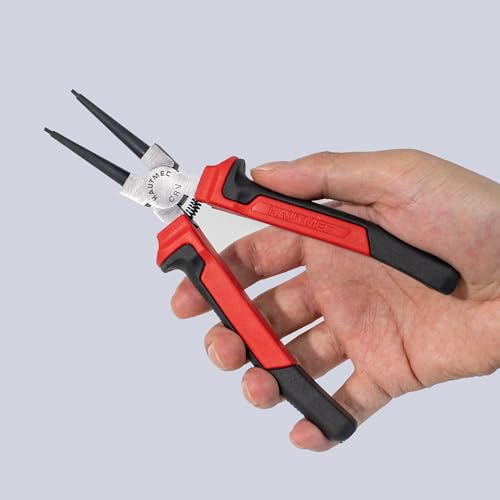 HAUTMEC 5-Piece Snap Ring Pliers Set, 7" Internal/External Circlip Pliers with Straight, 90° Bent & Flag Tip Lock Ring Pliers, Forged CRV Steel, for Automotive & Machinery