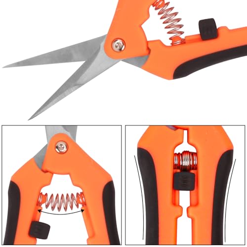 20 Pack 6.5 Inch Garden Pruning Scissors, Hand Pruner with Stainless Steel Blades, Sharp Point Gardening Shears Cutter, Gardening Pruning Shear, Supplies & Accessories(Orange)