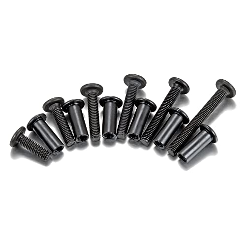 100 Sets Black M6 Furniture Connector Bolts 6 Size Binding Screws for Wood 100 Set M6x20/25/30/35/40/50mm-Black