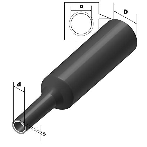 Assorted Heat Shrink Tubing 4:1 with Adhesive Transparent Clear Diameter and lengths of ISOLATECH Length: 10 Ft (3 M) Ø1 inch (24mm)