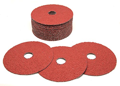 Benchmark Abrasives 5 Inch Sanding Discs Ceramic Resin Fiber Grinding Disc for Grinding, Stripping on Wood, Fiberglass, Steel, Metal, 7/8" Arbor Angle Grinder Sanding Disc, 25 Pack - 36 Grit