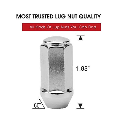 EZAccessory 20 Bulge Acorn Lug Nuts 5/8" Thread Size 13/16" Hex Chrome