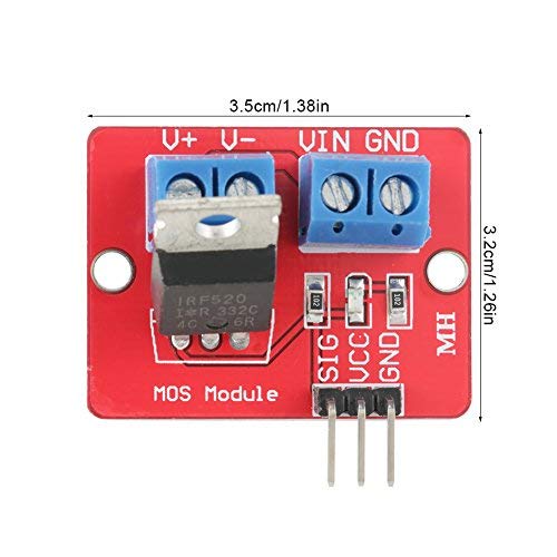 Akozon MOSFET Driver Module 5PCS 0-24V Button Drive for Arduino Drive Module MOS Tube Field Effect Tube Drive Module (3.5V/5V)