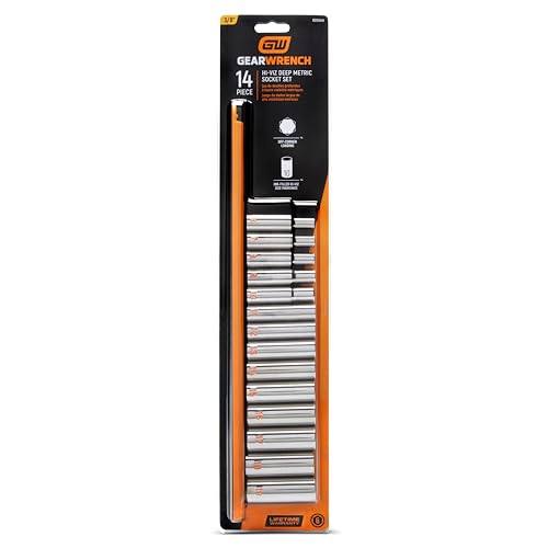 GEARWRENCH HIVIZ 14 Piece Deep Socket Set - 3/8in Drive | Metric | 6 Point | 80554H