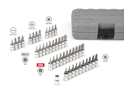 TEKTON Hex, Torx, Phillips, Slotted, Square Bit Socket Set | SHB90302 Case