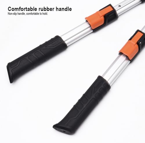 Edward Tools Pro Gear Lever Hedge Shears - 29” - 34” - Telescoping Extendable Handle with High Carbon Steel Teflon Coated Wavy Blade - Ergo Rubber Long Handle - Heavy Duty Gardening Tool