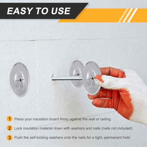 PATIKIL Self Locking Washers 1.5 Inch for Perforated Insulation Pins,500Pcs
