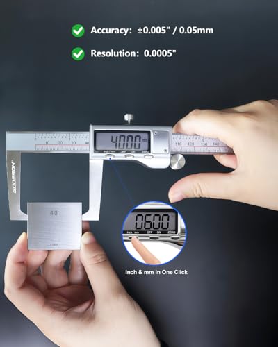 GODESON Digital Caliper 12 inch with Outer Groove, Brake Disc Rotor Measuring Tool, Stainless Steel Digital Calipers for 3D Printing & DIY, LCD, Inch/MM Units, Auto-Off, Rubberized Grip & Storage Case