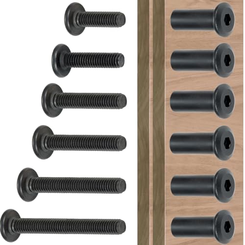 100 Set Mix M6x20-50mm Furniture Bolts for Bunk Bed and Wood Working Tools Mix M6x20/25/30/35/40/50mm 100