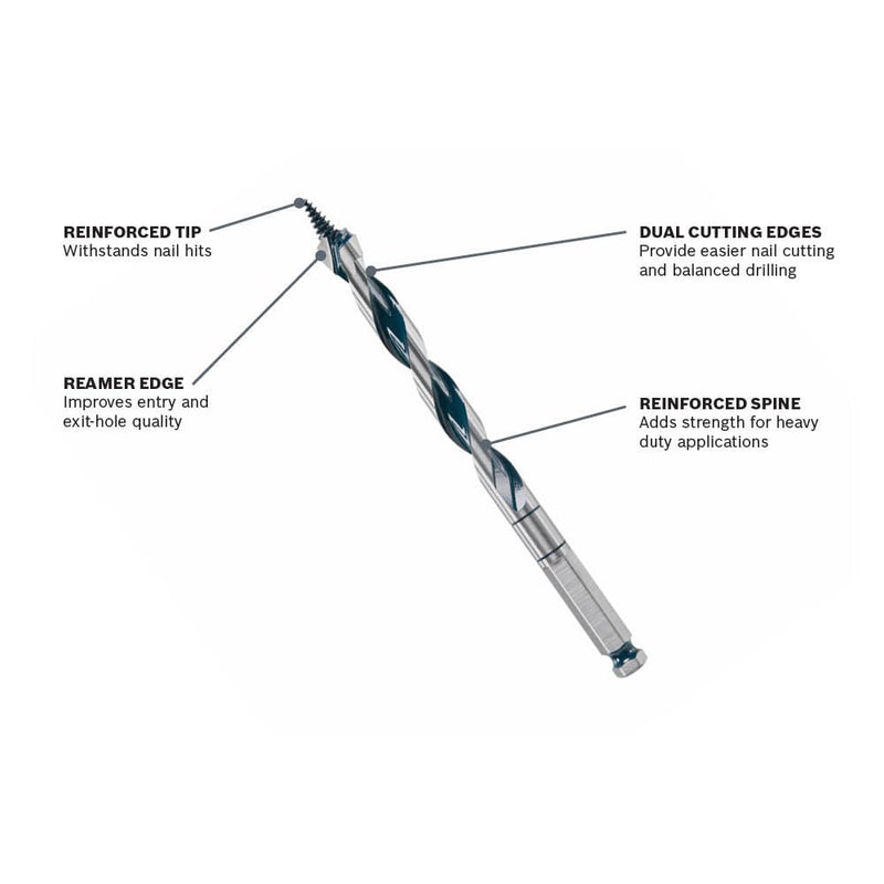 Bosch NKLT08 1/2 in. x 17-1/2 in. Daredevil Auger Bits