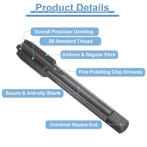 QUARKZMAN Straight Groove Screw Taps 1/2-20 UNF 2B Thread HSS6542 Black Nitride Coated Machine Thread Cutting Tools | Nitride-coated, machine thread cutting taps, thread cutting tools