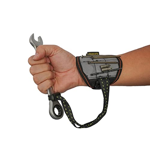 KUNN Tool Belt Suspenders with Magnetic Wristband and Small Tool Holder Pouch