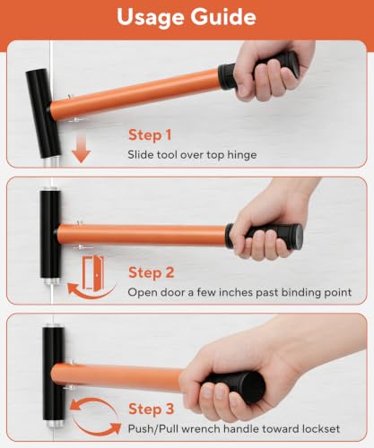Pluvincuts Door Hinge Adjustment Tool, 4-in-1 Hinge Gap Adjuster Wrench Orange