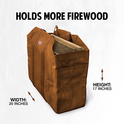 Hudson Durable Goods Deluxe Waxed Canvas Apron and Firewood Carrier Bag Bundle