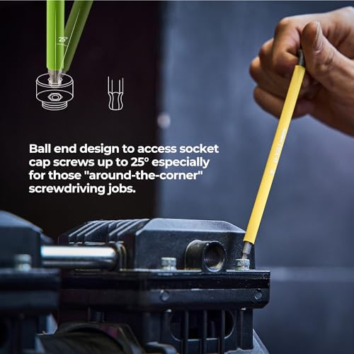 toolant Allen Wrenches Sets 22pcs(Metric&SAE), Extra Long Arm Allen Key Set with Ball End, Crafted Hex Key Set with Color Coded Sleeves, Unique Patented Holder Design for Magnetizing and Demagnetizing 22PCS (Metric&SAE)