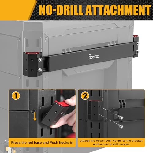 Magnetic Bar Mount Fits for ToughBuilt StackTech Rolling Tool Box, Heavy-Duty Magnetic Tool Holder Strip Mounts to Side of Toolbox, No-Drill Installation Keeps Tools Accessible