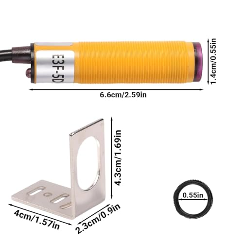 E3F-5DN1-5L Capacitive Sensor 5 m Infrared NPN 6V-36V DC | Pack of 2 photoelectric sensor switches photoelectric normally open for automation conveyor systems