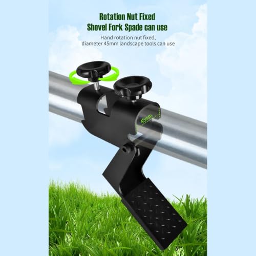 Spade and Fork Digging Assistor, Carbon Steel Soil Loosening Pedal Attachment, 1.77 in Clamp for Garden Fork or Shovel