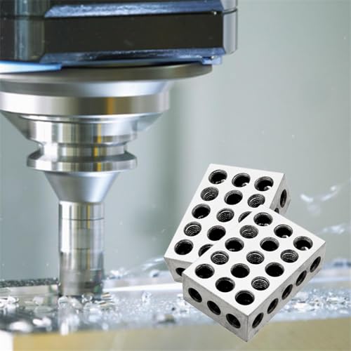 Pair 1 x 2 x 3-Inch Parallel Blocks Set 23 Holes 0.0001 Precision