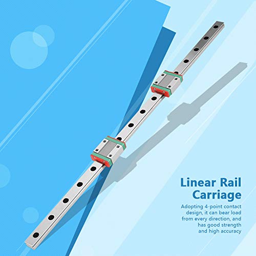 2pcs MGN12B Miniature Linear Rail Slide Block and 1pc 400mm MGN12 Miniature Linear Rail Guide Rail 12mm Width Set