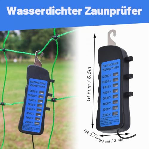Haofy Electric Fence Voltage Tester, 12KV Neon Fence Voltage Tester 2000 to 12000V 8 Neon Indicator Lights Waterproof Fence Tester for Farms default