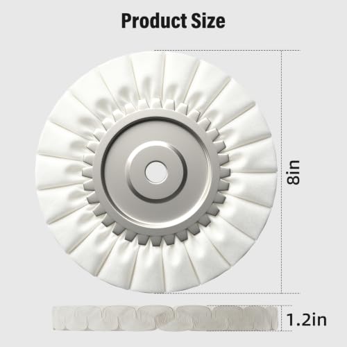 8" Non-Woven Airway Satin Buffing Wheel, 3 PCS Polishing Wheel for Angle Grinder, Ideal for Sanding & Polishing Aluminum, Stainless Steel (5/8" Arbor Hole)