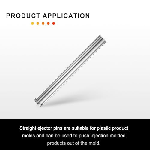 HARFINGTON Straight Ejector Pins 1" Dia 254mm (10") Long 65Mn Round Tip Punches Steel Ejector Pin Punch for Die Manufacturing Mechanical Maintenance 1" x 10"
