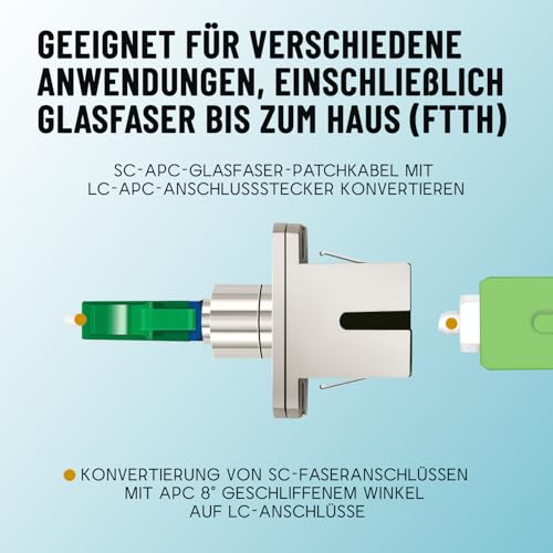 Fibre Optic Adapter SC/APC Female to LC/APC Male Single Mode Green 1x | Precise adapter guide for clean fibre alignment, stable signal transmission with compact, robust housing SC/A/F-LC/A/M