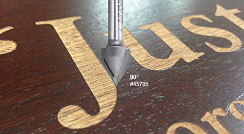 Amana Tool - 45705 Carbide Tipped V-Groove 60 Deg x 1/2 Dia x 5/8 x 1/4" Shank