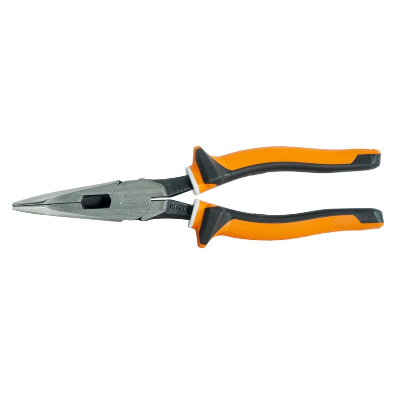 Klein Tools 2038EINS Long Nose Side Cutter Insulated Pliers with Slim Induction Hardened Cutting Knives for Long Life, 8-Inch Slim Handle