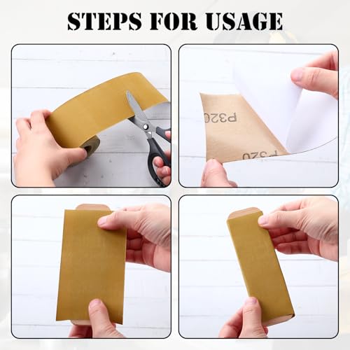 8 Rolls 40 Yards 80, 120, 220, 320 Grit Psa Continuous Sandpaper Roll 2-3/4" Wide Longboard Sandpaper Self-Adhesive Sand Paper Automotive Woodworking Hand Sanding Block 5 Yards 8
