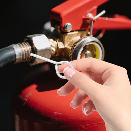 HOMSFOU 100 Pcs Fire Extinguisher Pull Pins Fire Extinguisher Stainless Steel Lock Pins for Fire Extinguishers (Pack of 2) 5.60X2.00X0.20CM (Pack of 2)