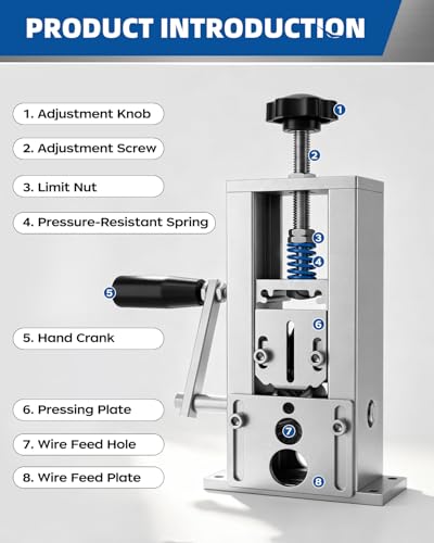 Manual Wire Stripping Machine Gauge Wire 0.06-1'', Wire Strippers, Copper Wire Stripper, Drill Powered Hand Crank Wire Stripper Tool for Scrap Copper Recycling