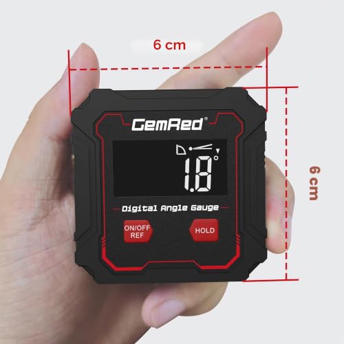 GemRed Digital Protractor Inclinometer ±0.1° Accuracy | IP54 Waterproof, VA LCD Display, Magnetic Digital Spirit Level for Woodworking, Construction, Decoration, DIY