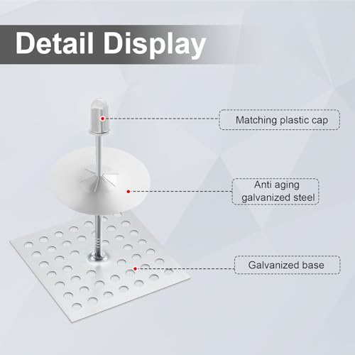 100 Set Insulation Pins，1.5 Inch Self Locking Washers Round,Insulation Stick Pins,Insulation Flat Washer Set, for Wall and Ceiling (A100PCS) A100PCS
