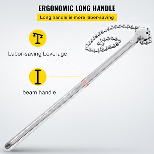 VEVOR 24 Inch Pipe Chain Wrench Heavy Duty 6.7 Inch Chain Wrench 24" Chain Wrench