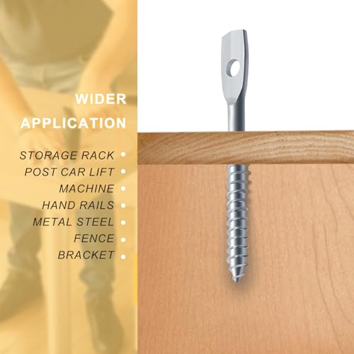 100Pack Eye Lag Screws 2" Eye Lag Screw for Wood Zinc Plated Carbon Steel Eye Lag Wood Screws Drop Ceiling with Attaching Hanger Wire to Joists with 1Pcs Eye Lag Driver 101Set Screw-101Pack
