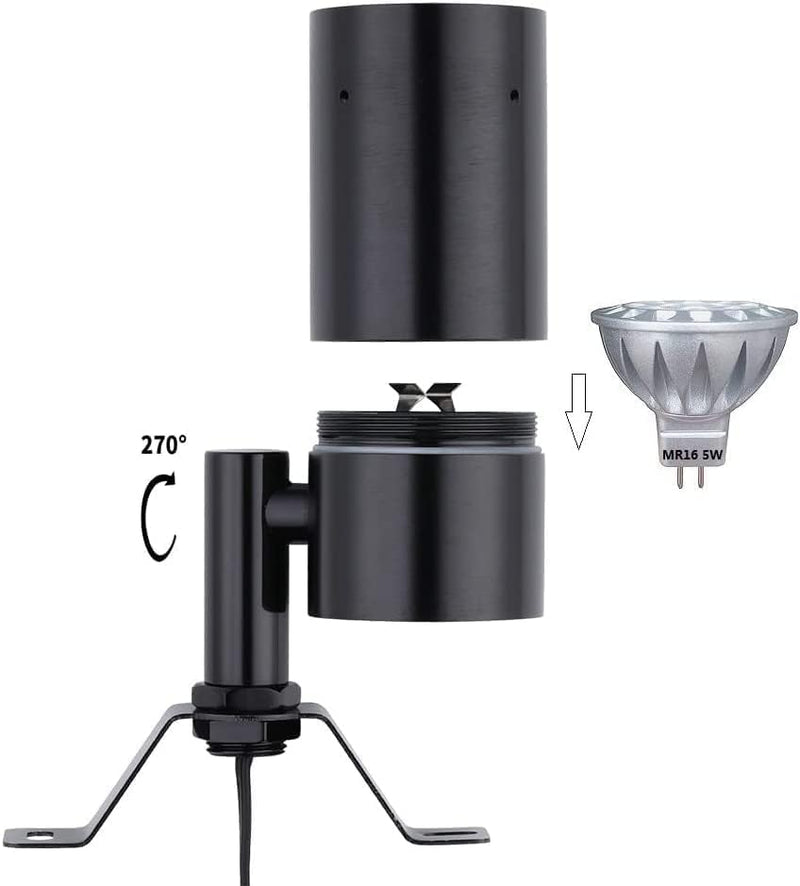 Landscape Lighting Moonlight,Outdoor Landscape Downlights,Cast Aluminum Low Voltage 12-24 AC/DC Replaceable MR16 LED Bulb Tree Mount Down Light Wall Surface Lights Bronze Finish