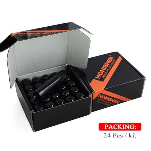 49351BKC-09-24PCS Black Chrome M14x1.50 Duplex Spline Lug Nut with Key, 24 Pack