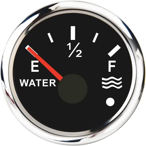 52mm Water Level Gauge 0-190ohm, Water Indicator Tank Level Meter 7 Colors Backlight Universal for Car Boat BS-52mm Water level gauge