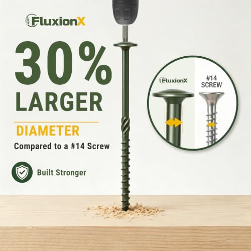 #17 x 10.2 Inch Structural Wood Screws,5/16 Heavy Duty Timber Screws, 25PCS #17 x 10.2" 25