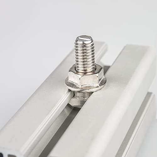 uxcell M8x30mm T Slot Drop-in Bolt and M8 Hexagon Flange Nut Set, 40 Sets Hammer Head T-Bolt T Shape Stud Sliding Screw for 45 Series Aluminum Profile