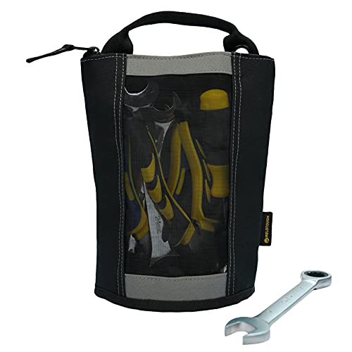 MELOTOUGH Tool Belt Suspenders Construction Work Suspenders with detachable phone holder + Fastener Bag Utility Canvas Zipper small tool bag Heavy Duty Mesh Window