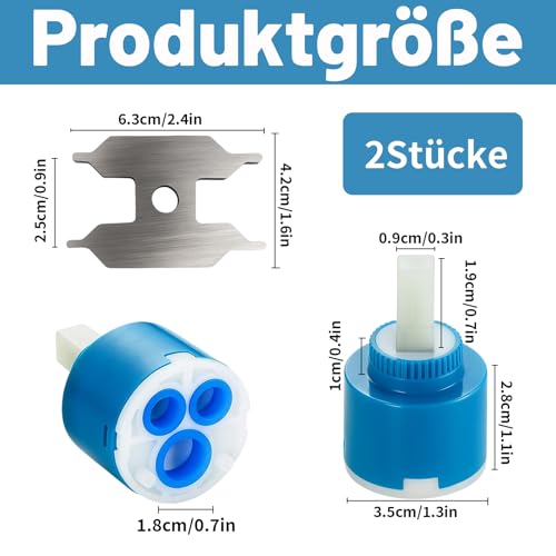 Blanco Cartridge, Tap Cartridge, Set of 2, Franke Fittings Replacement Parts, Kitchen Tap Replacement Parts, Cartridge for Blanco and Dornbracht Fittings