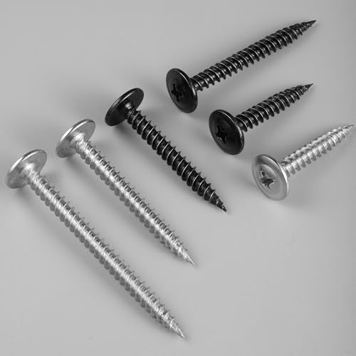 #8 x 2-1/2 Inch Wood Screws Phillips Modified Truss Head Stainelss Steel 410 Self Tapping Metal Screws,Black Zinc Plated(3Ib,245Pcs) 8 x 2-1/2" Black 3lb Box