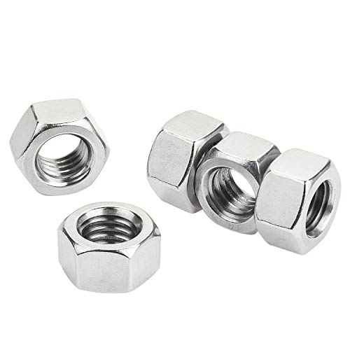 100 Pieces 1/2"-13 Stainless Hex Nut, Stainless Steel (304) 18-8 Nuts