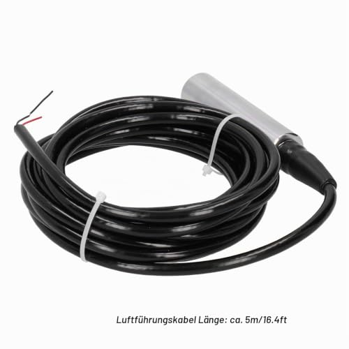 Level Sensor Liquid Water Level Sensor, Level Indicator Cistern Level Transmitter 5 m Cable Water Level Sensor Detector 12-32 VDC 4-20 MA (0-2 m) 0-2 Months